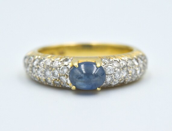 18k Sapphire Diamond Band - image 3