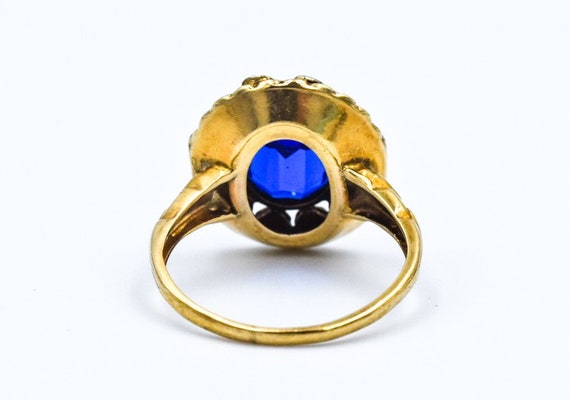 Antique 10k Sapphire Paste Ring - image 5