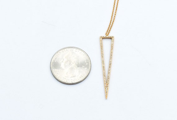 18k Diamond Geometric Triangle Pendant Necklace - image 4