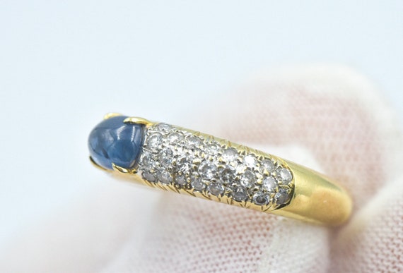 18k Sapphire Diamond Band - image 2