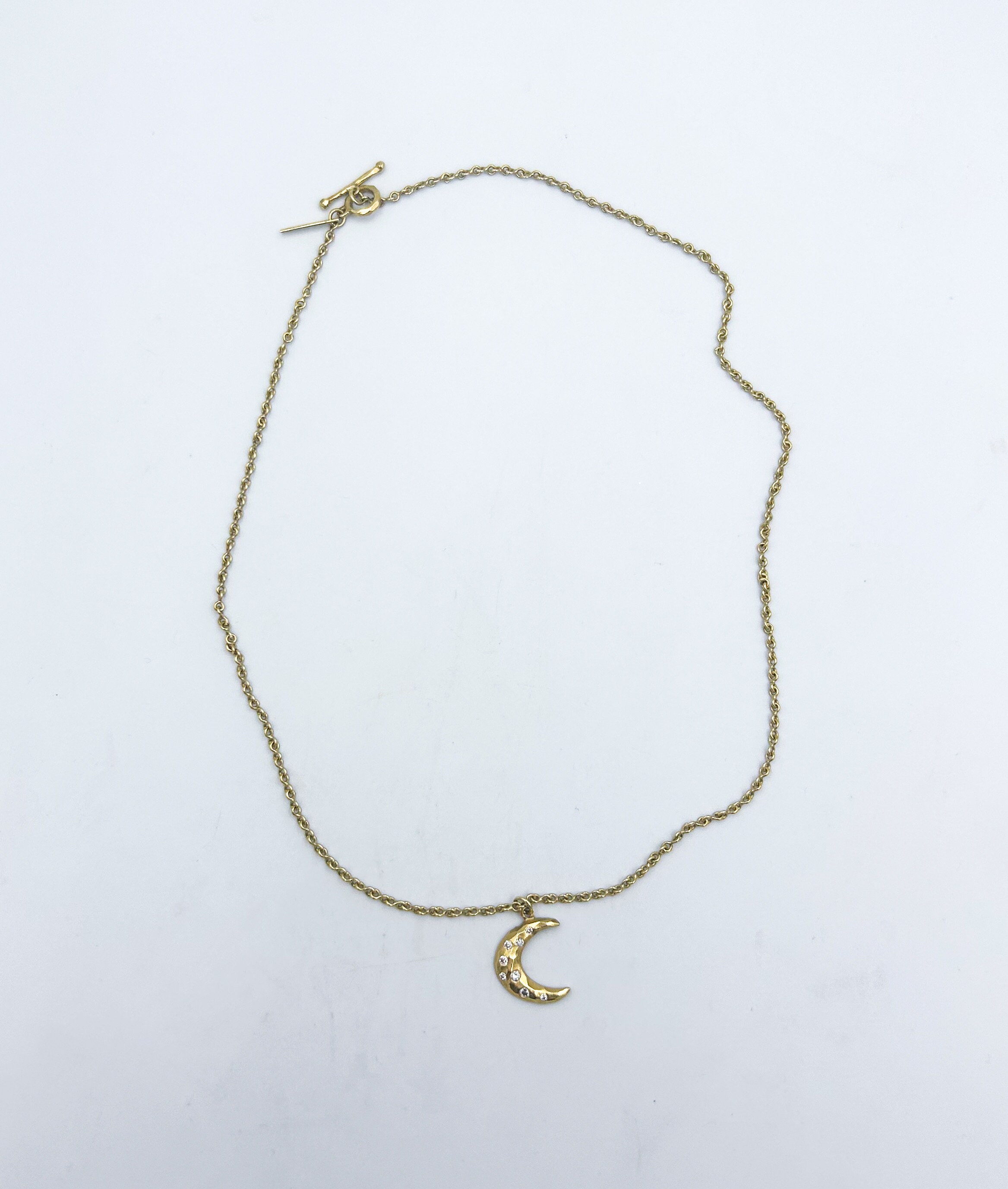 18k Gold Crescent Moon Vintage - Etsy