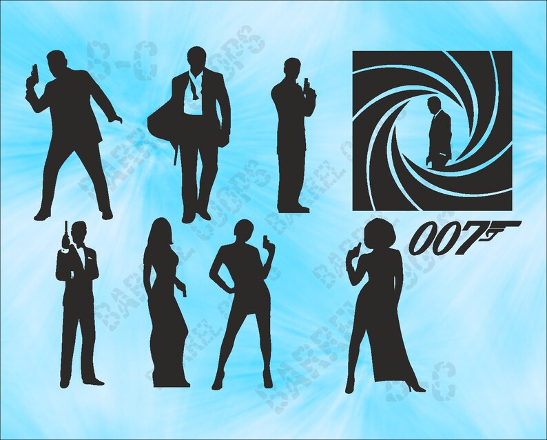James Bond 007 SVG Vector Stencil Instant download 6 file | Etsy