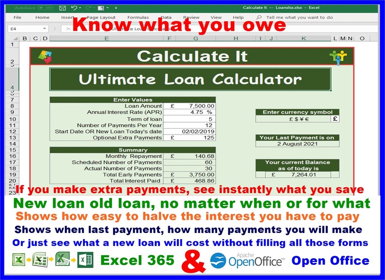 Loan Calculator Powerful Tool to Help You Manage Your Loans Etsy