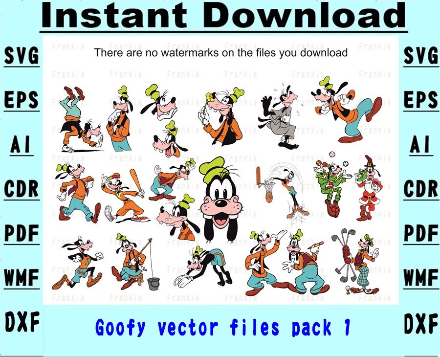 Goofy Vector Pack 01 SVG Stencil Instant Download 6 File | Etsy Singapore