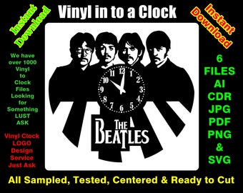 Vinyl Record to Clock Beatles 6 File formats, cut, tested, centred & Ready to cut R69