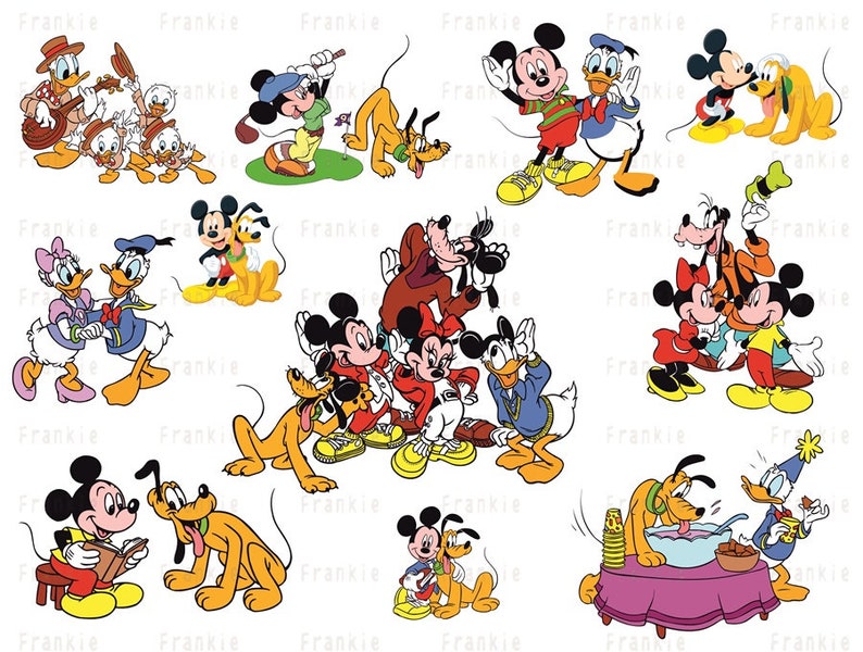 Mickey and Friends Vector SVG Stencil Instant Download 6 File Etsy