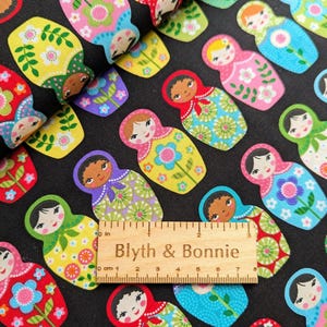 Matryoshka Cotton Patchwork Fabric, Robert Kaufman, Russian Doll Fabric, Matryoshka Fabric, Russian Fabric, 44&quot; wide