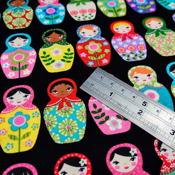 Matryoshka Cotton Patchwork Fabric, Robert Kaufman, Russian Doll Fabric, Matryoshka Fabric, Russian Fabric, 44" wide, FREE UK Delivery