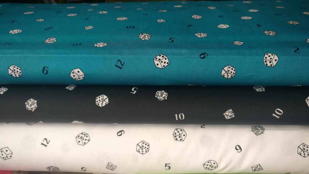 Polyhedral Dice Fabric Cotton Dice Fabric Dnd Fabric Etsy