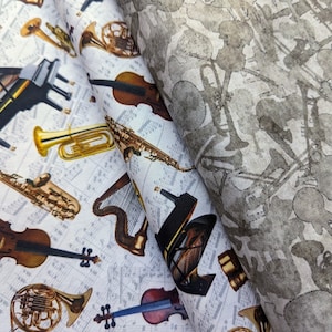 Musical Instruments Craft Fabric by Michael Miller &quot;Pitch Perfect&quot; I Hear A Symphony DCX10471 Music Texture DCX10475 44&quot; wide, 100% Cotton