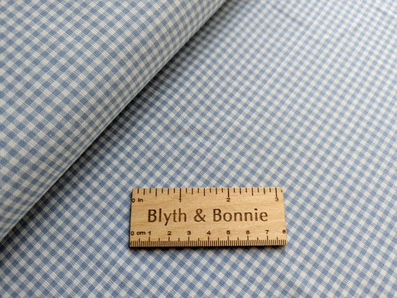 Stof Nordsø Woven Light Blue Gingham Scandinavian Style Cotton Fabric, 65" wide, Oeko-Tex® Standard 100, Nordso