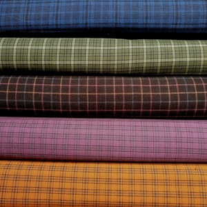Plaid primitivi in cotone tinto in filo di Marcus Fabrics, motivo a quadri piccoli, colori diversi, cotone filato in casa, larghezza 44&quot;, quarto di metro