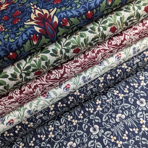 William Morris Cotton Prints Classic Winter Berry Collection Reproduction Style Arts and Crafts Fabrics based on V&A designs