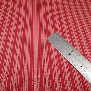 Stof Nordsø Woven Ticking Style Red Stripe Scandinavian Style Fabric, Red Stripes Nordso Fabric, 65&quot; wide, Oeko-Tex® Standard 100, Nordso