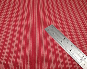 Stof Nordsø Woven Ticking Style Red Stripe Scandinavian Style Fabric, Red Stripes Nordso Fabric, 65" wide, Oeko-Tex® Standard 100, Nordso