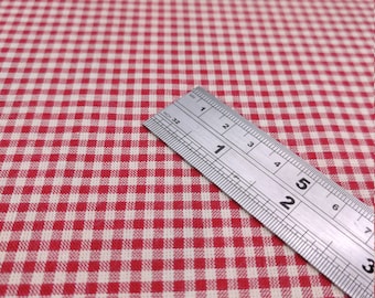 Stof Nordsø Tejido de algodón estilo escandinavo Gingham rojo/crudo, 65" de ancho, Oeko-Tex® Standard 100, Nordso
