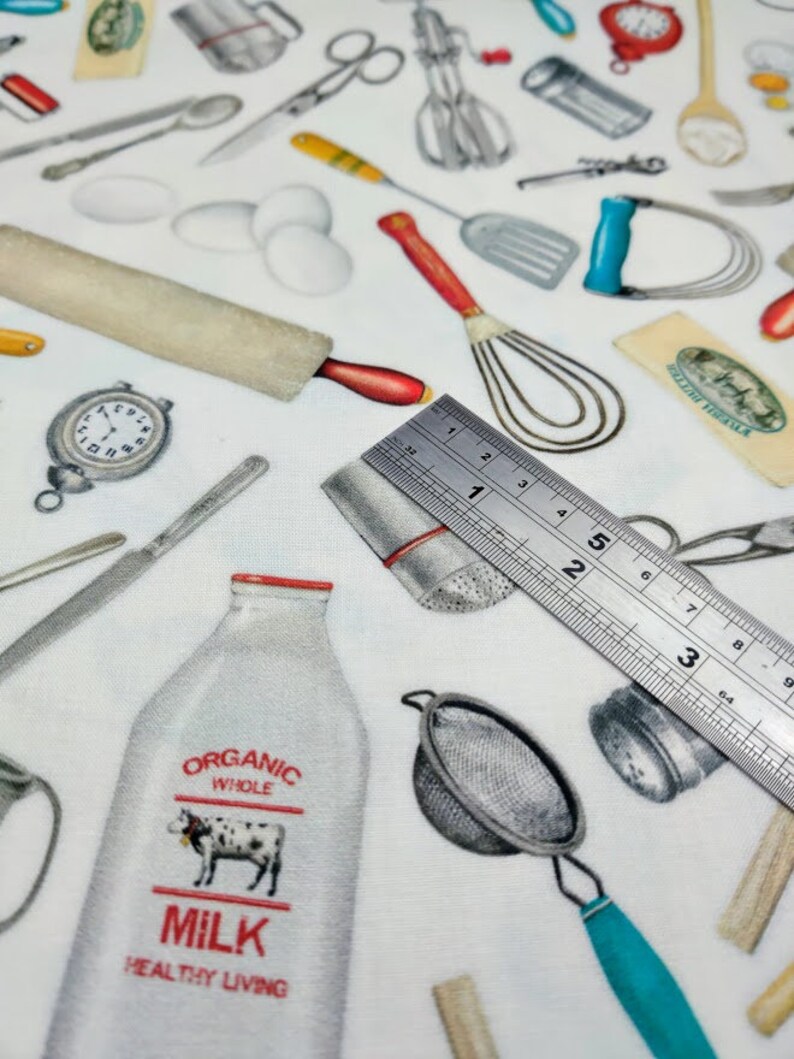 Baking Recipes Cotton Patchwork Fabric Robert Kaufman Baking Etsy