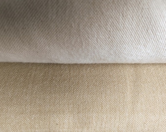 Marcus Fabrics Primo Plaid Plain Flanell Yarn barwiona przędza bawełniana szczotkowana, flanela w jodełkę w kolorze ecru, gruba gładka flanela kremowa