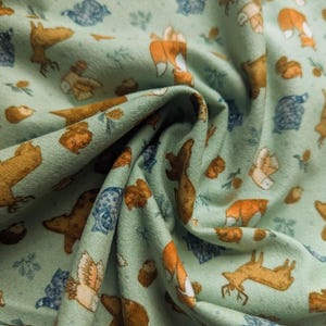 Tela de franela con animales de Woodland Camp, Riley Blake, 100 % algodón