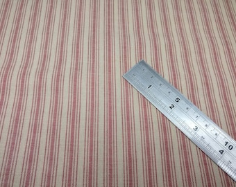 Tela Nordsø con estampado de rayas rojas y crudas, estilo escandinavo, con rayas rojas, Oeko-Tex® Standard 100