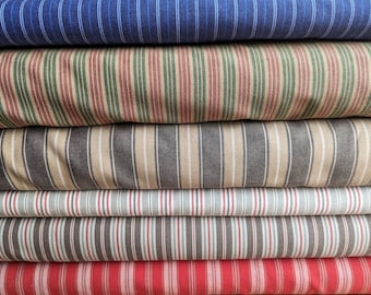 Algodón OEKO-TEX® tejido a rayas teñido en hilo, estilo escandinavo, fabricado en la UE, 7 colores. Algodón a rayas estilo escandinavo de hilado casero estilo Hygge.