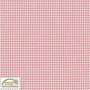 Stof Nordsø Woven Soft Pink Small Scale Gingham Check Scandinavian Style Homespun Yarn Dyed Cotton Fabric 65&quot; wide Oeko-Tex® Standard 100