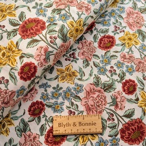 "Riley Blake ""Emma"" Kollektion ""Cream"" Floral Regency georgianischen Reproduktion Stil Baumwolle Schneiderei Quilt Stoff, 43-44" breit