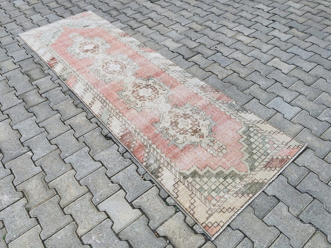 Pastel Pink Kitchen Rug RunnerTurkish Runner RugPink Vintage Etsy