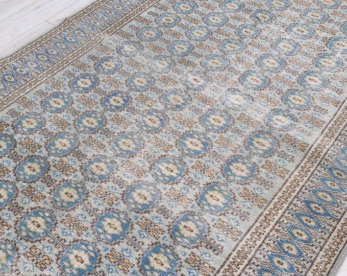 70s TURKISH PALE RUG , Vintage Faded Area Rug , 8.8 X 5.6 Feet - Etsy