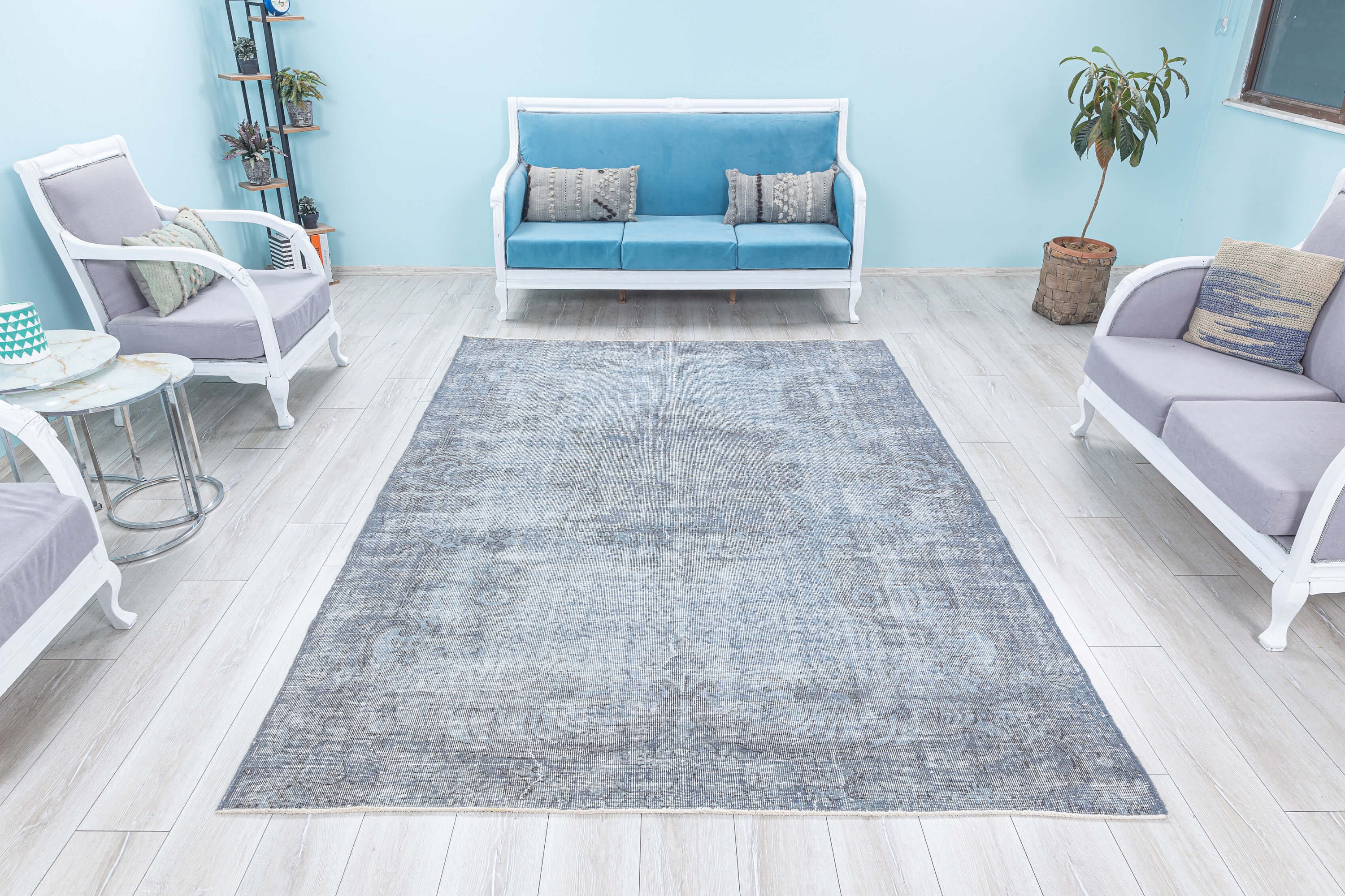 Mohawk Home Woodbridge Santa Ana Aqua Area Rug 5' X 8' Rectangle, image size:3000x2000