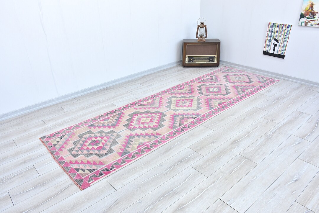 Pink Hallway Rug Patterns Pastel Pink Hallway Vintage Rug, Kitchen Kilim Runner Rug, Handmade ...
