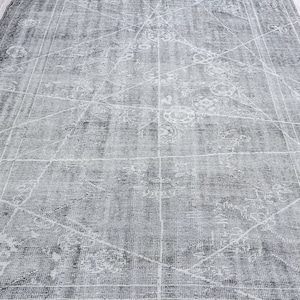 8x10 GrauEr Oushak Teppich 7x10 Hellgrau Türkisch Ungewöhnlich Teppich, Türkisch Distressed Area Rugs große abstrakte Bauernhaus Dekor, 10.1x7.5 Feet