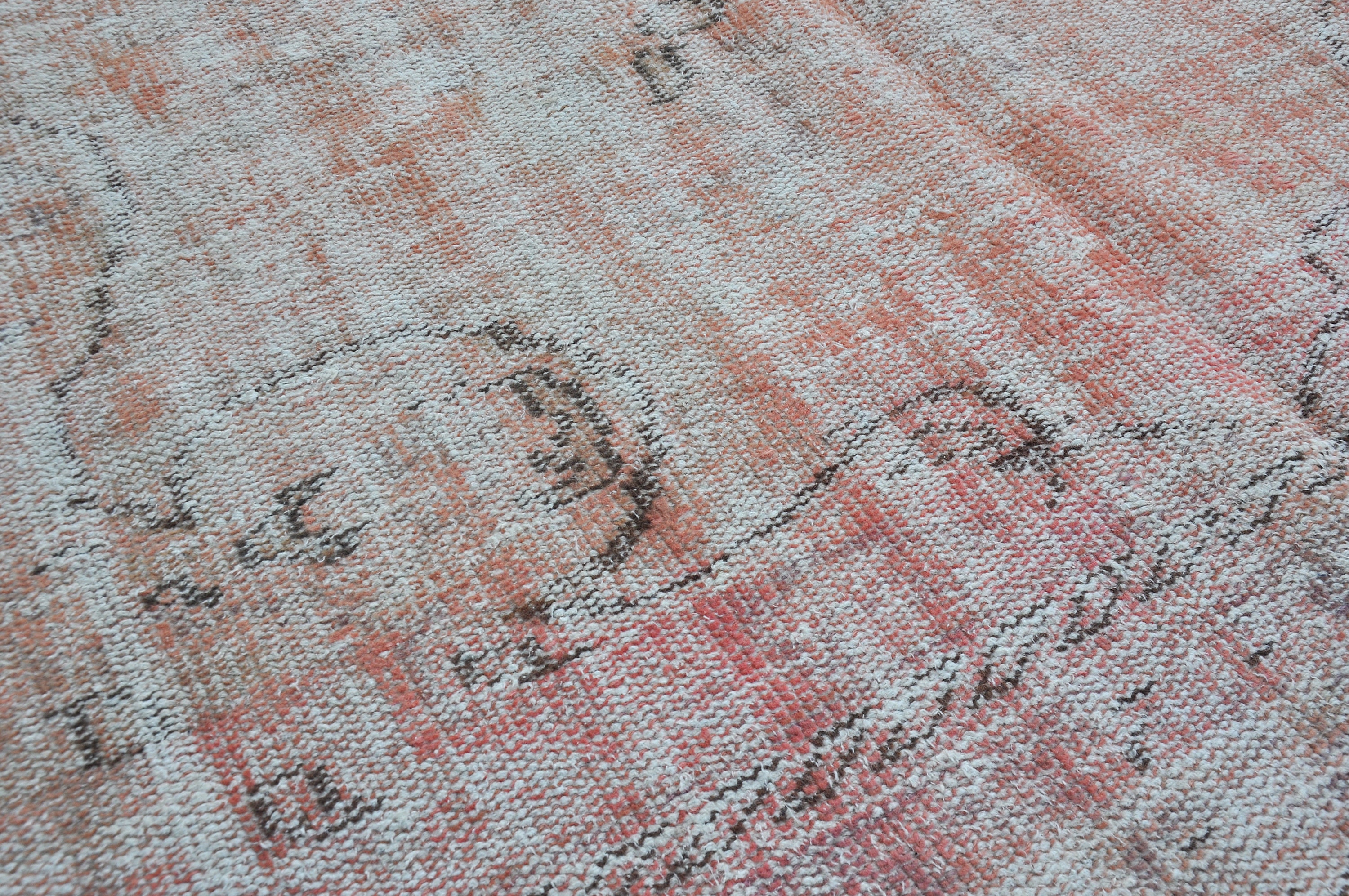 8.7 X 6.1 Ft/pink Area Rug,oushak Vintage Distressed Rug,bohemian Rug ...