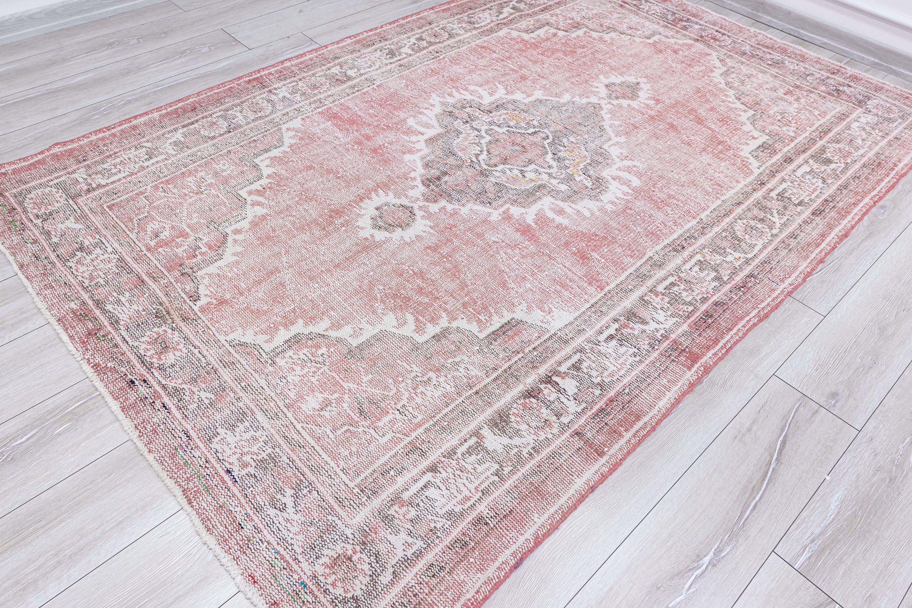 Light Pink Vintage Rug,oushak Rugs,overdyed Area Rug,oushakpink Rug ...