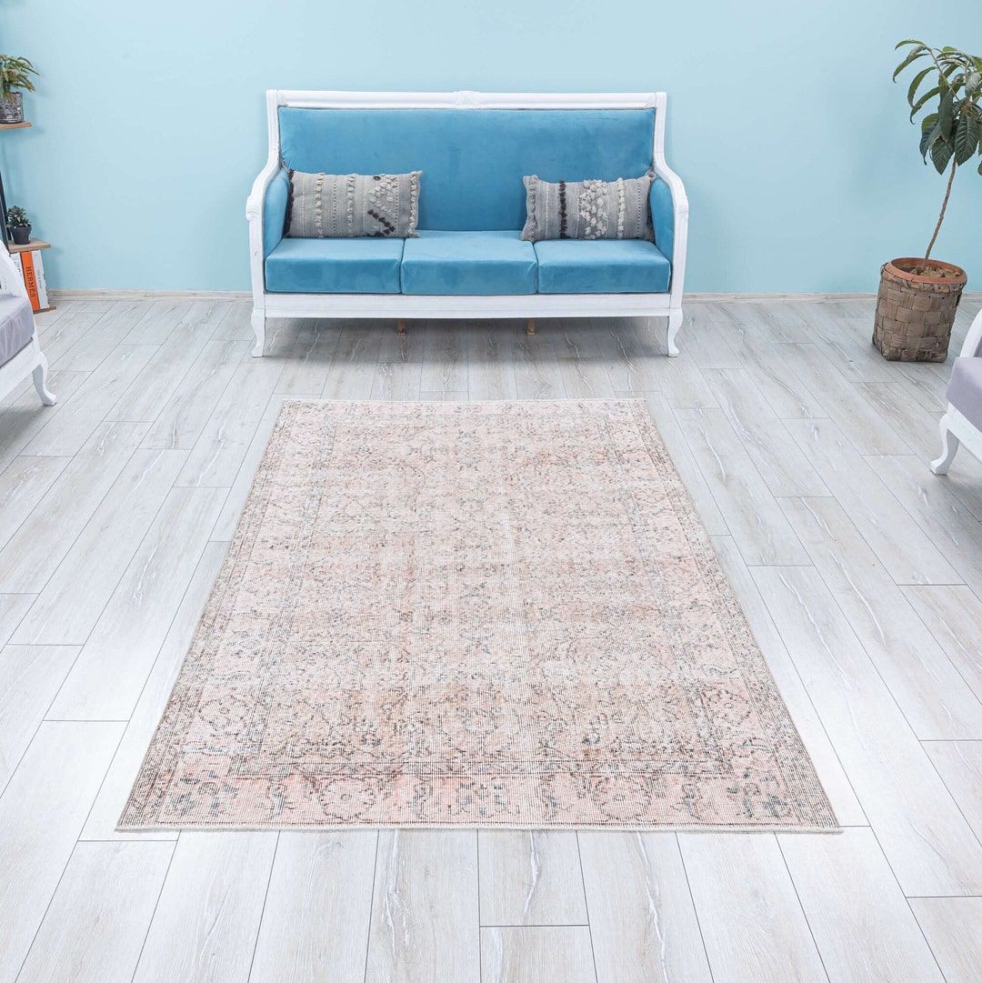 Light Pink Area Rug,vintage Decorative Hand Knotted Rug,turkish Rug ...