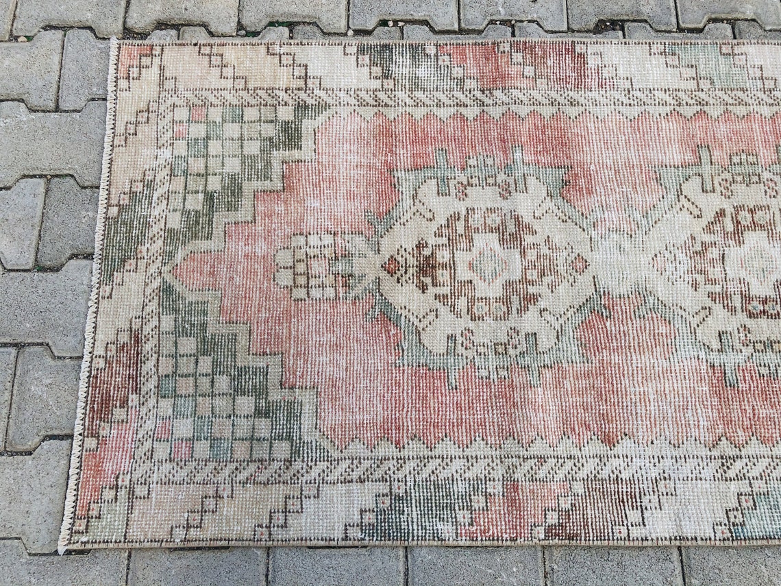 Pastel Pink Kitchen Rug RunnerTurkish Runner RugPink Vintage Etsy