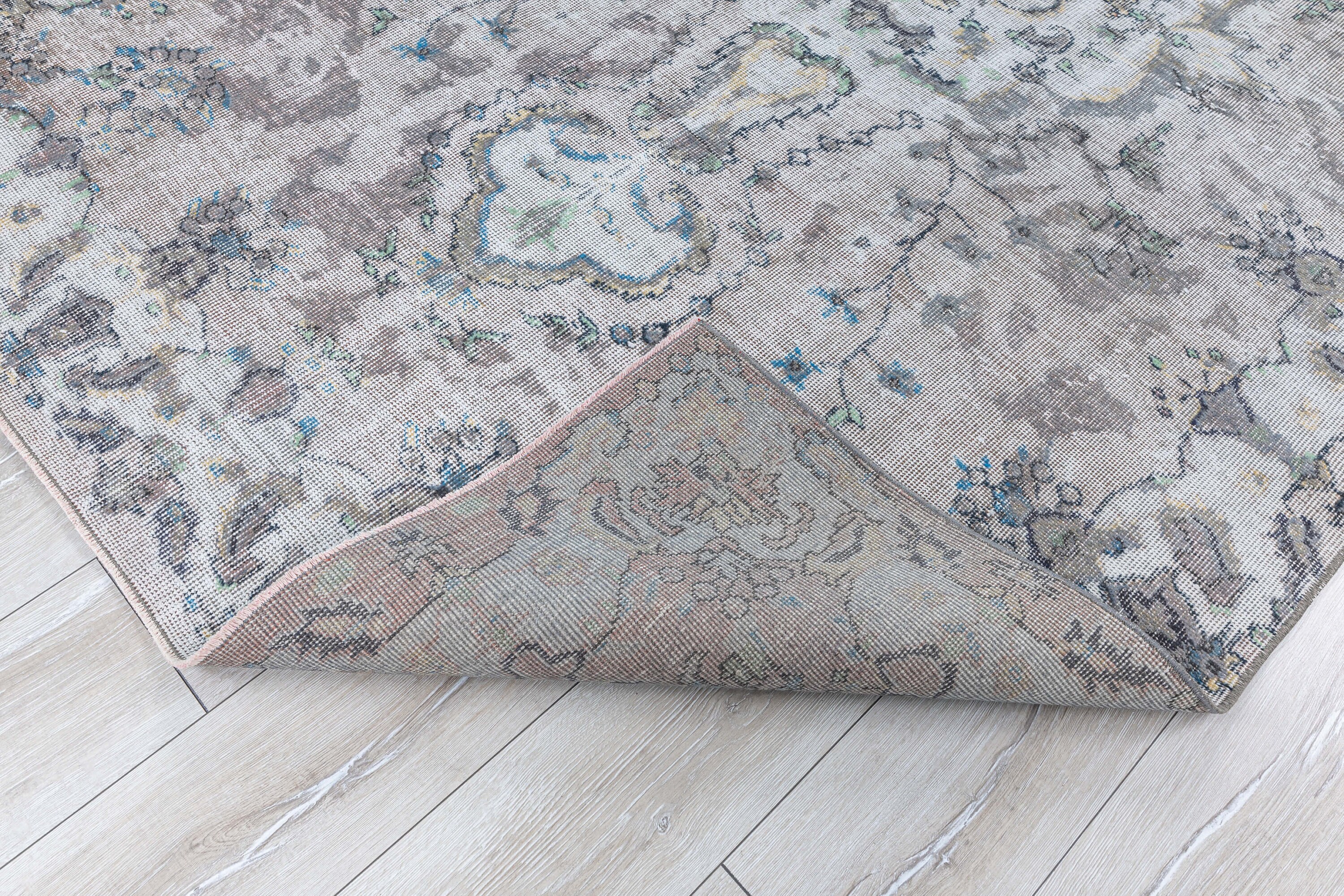 5x9 プリミティブグレーラグ 6x9 ディストレストラグ、ライトグレー