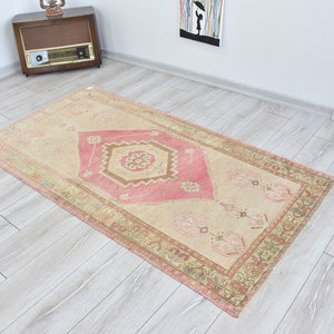 3x6 Kleiner Oushak-Teppich, 3,3 x 6,5 x 10,50 m, Vintage Teppich, Anatolien Teppich, Vintage Teppich, 3,3 x 6,3 Fuß