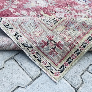 Pastel Oushak Vintage Area Rug 8.3 x 6.1 Ft,Wool Rug,Turkish Rug,Bohemian Rug,Handmade Rug,Wool Rug,Tribal Rug,Nomadic Rug,Aztec Rug Carpet