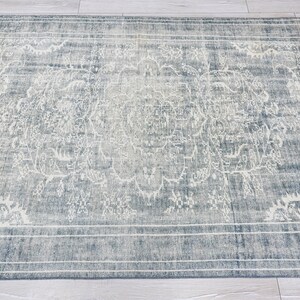 5.6 X 8.8 Feet Vintage Distressed Light Blue Area Rug,turkish Pastel ...
