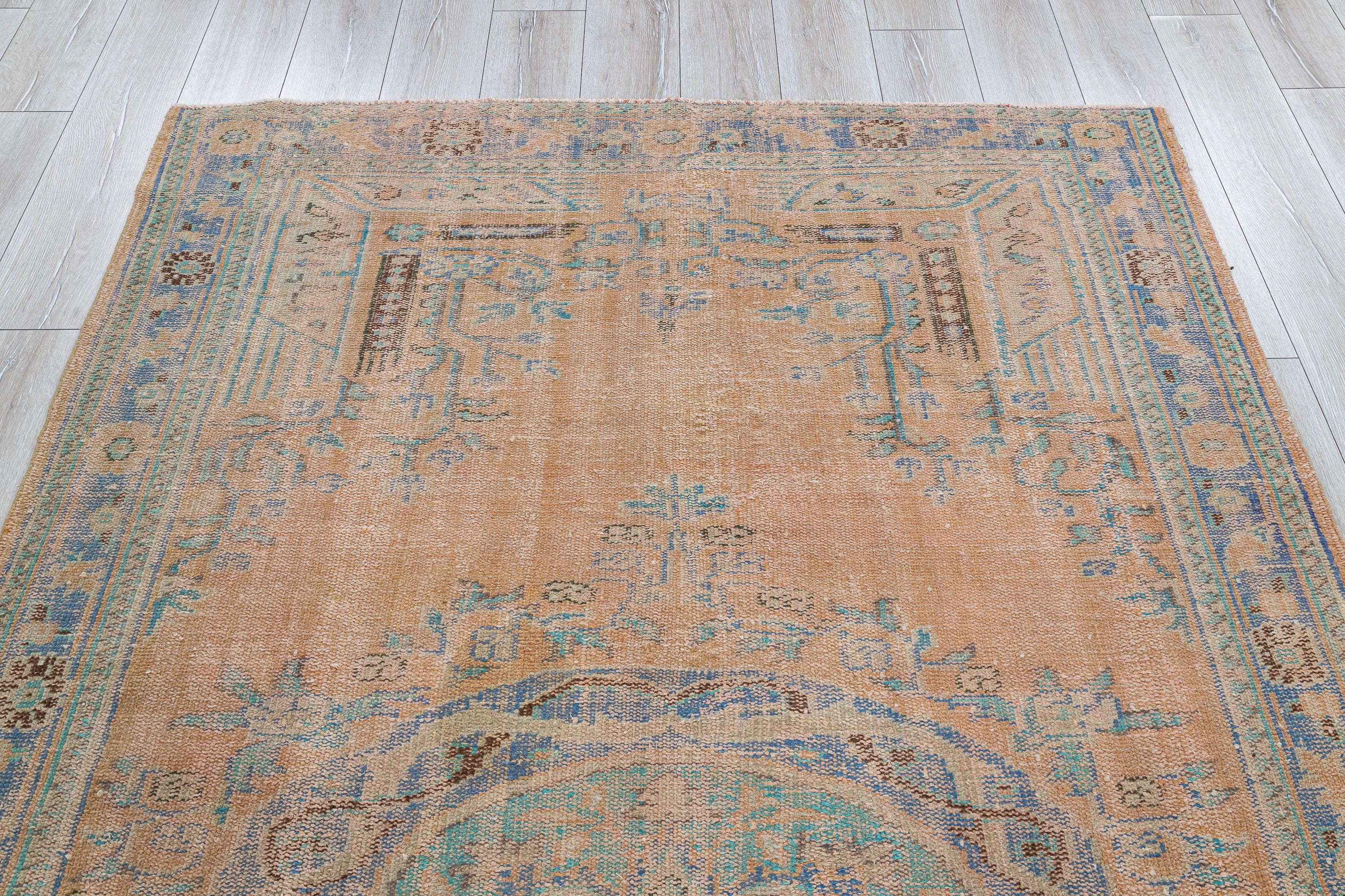 74×93 ViNTAGE TURKiSH RUG Vintage Turkish Wool Rug | 9.9 X 6.1 Ft, Orange Medallion - Etsy