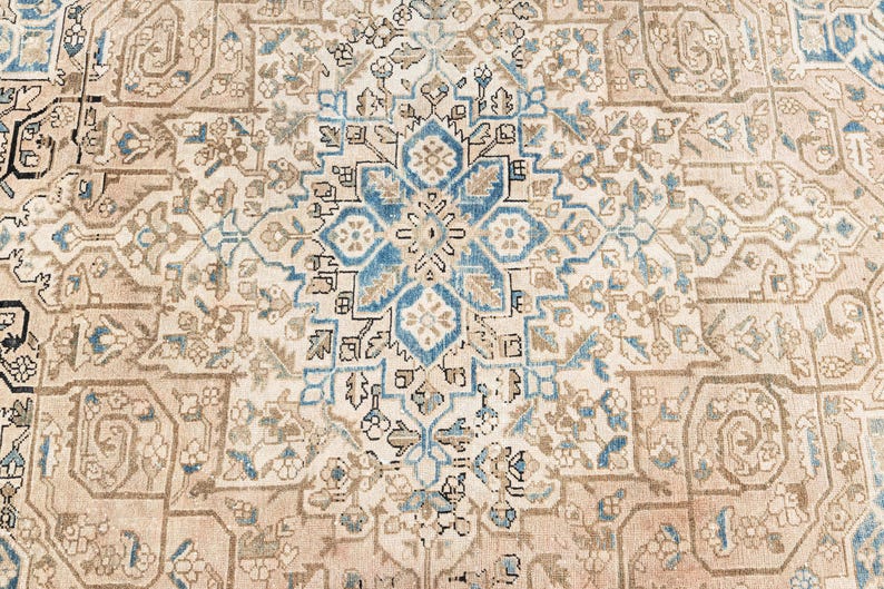 Persian Heriz Rug, 10x12 Ft Oversize Vintage Carpet, Vintage Antique