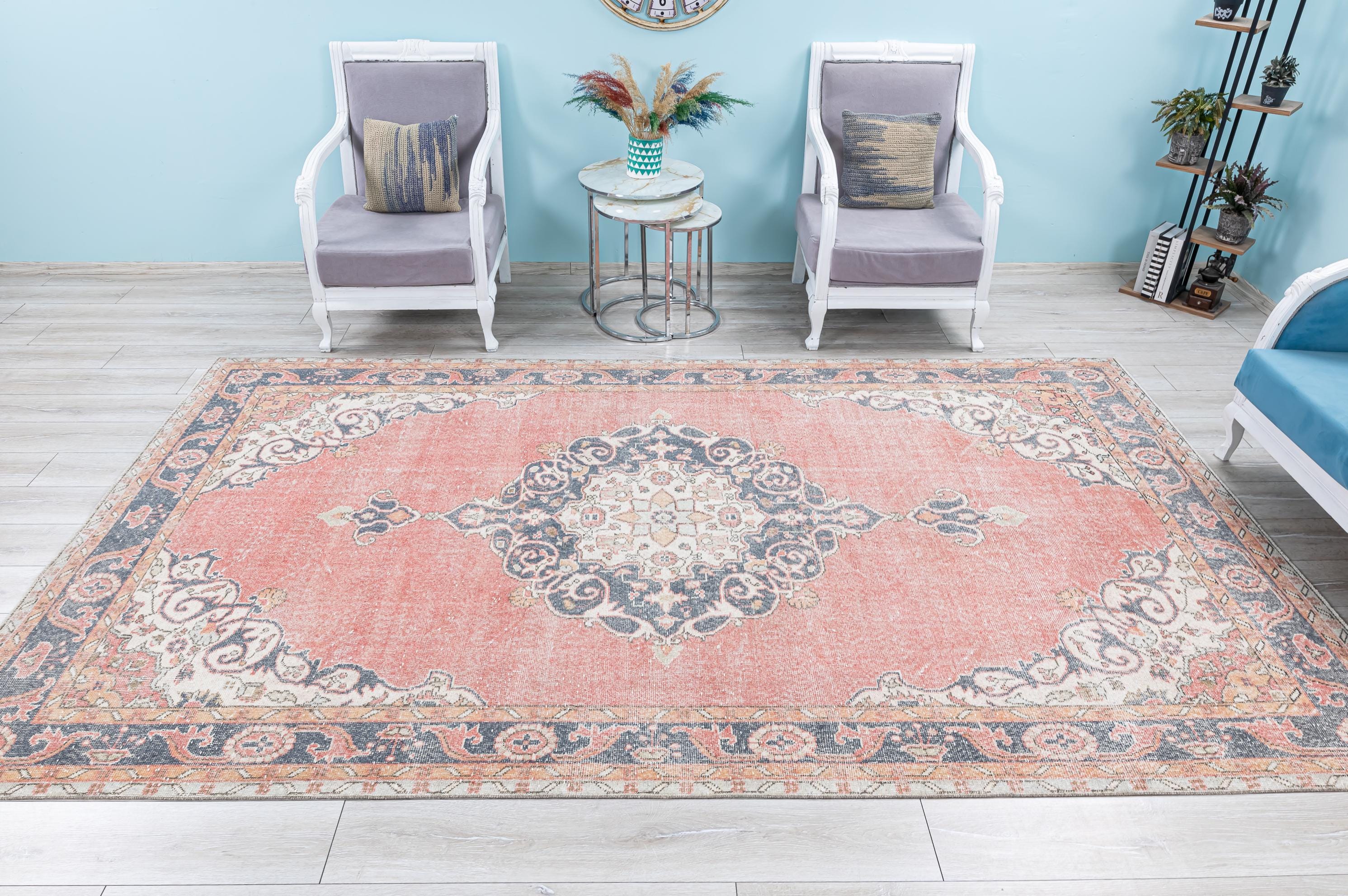 トルコラグ ヴィンテージ ラグ  カーペット ピンク 15%OFF】ヴィンテージ オーバーダイドラグ ローズピンク 大型320