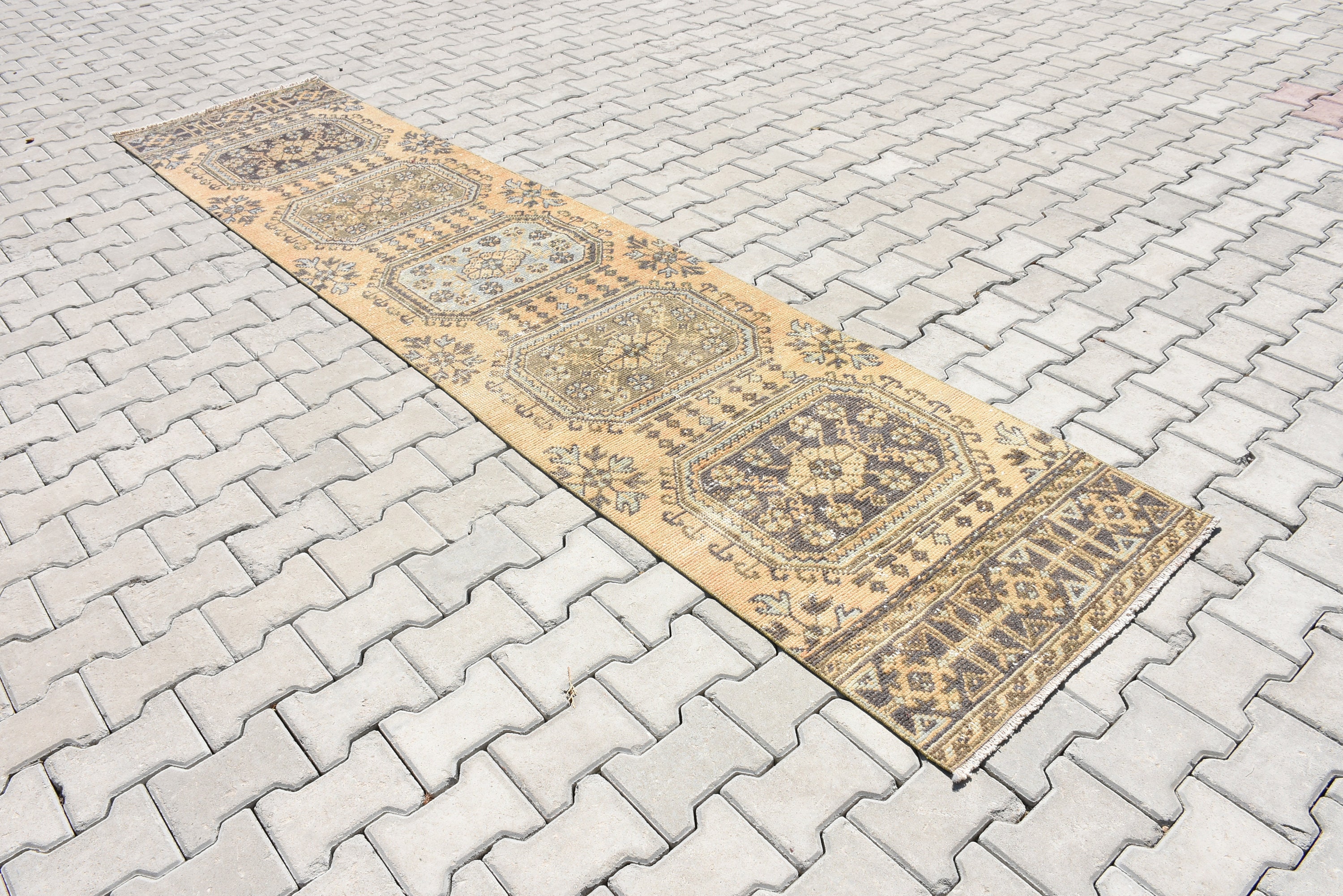 Pastel Orange and Black Runner Rug 11.4 x 2.5 Feet Kitchen Etsy