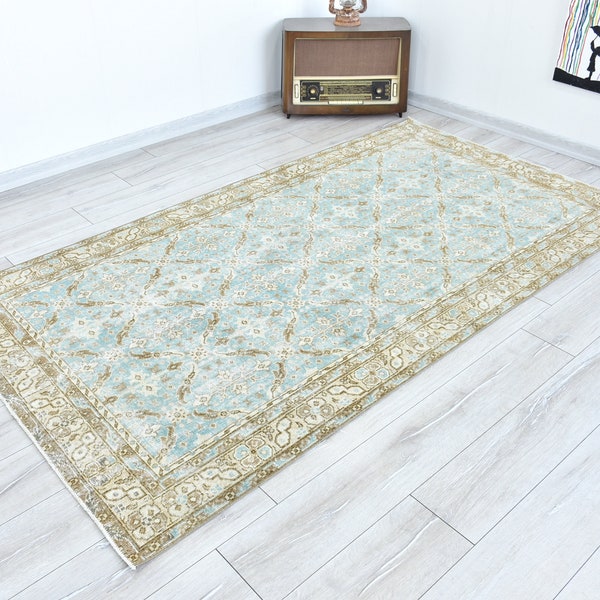 Blue Vintage Rug Etsy
