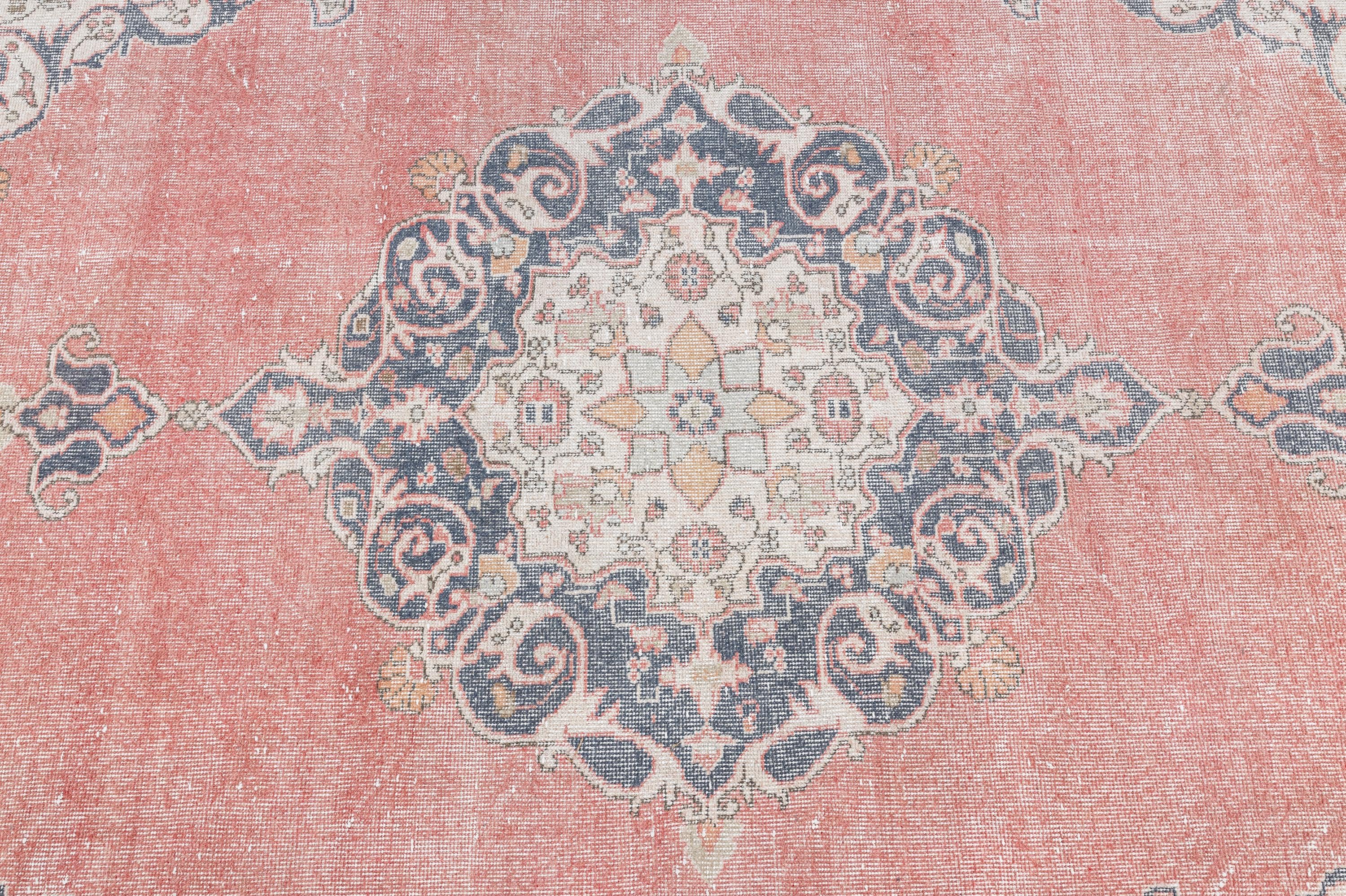 ピンクのラグ - 大型ヴィンテージトルコラグ - 6x11 落ち着いた