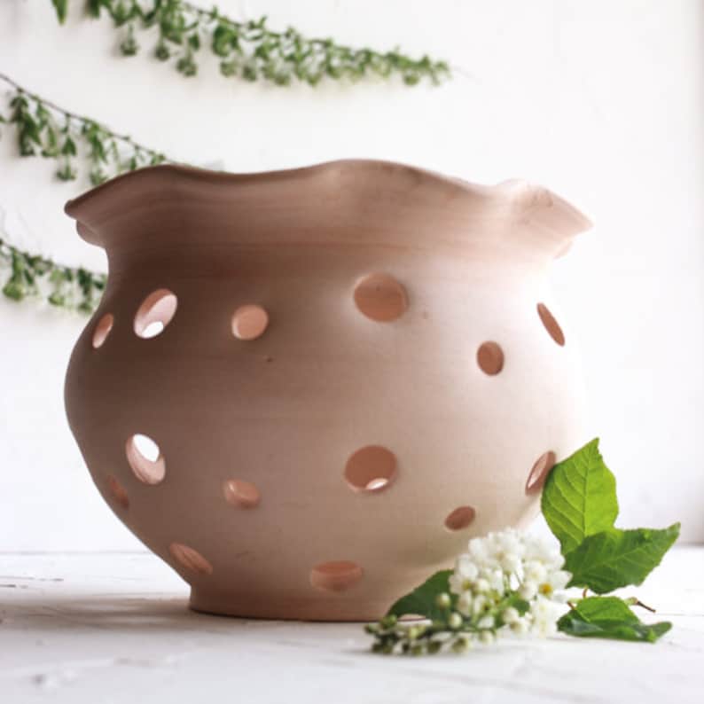 Orchid pots with holes ceramic Large ceramic pot for orchid Etsy