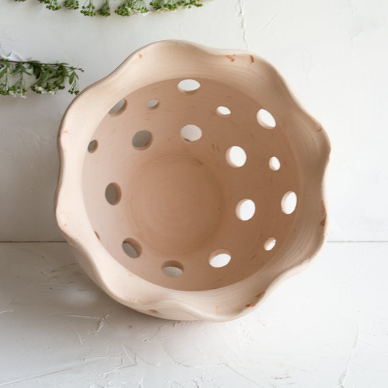 White unglazed orchid pots with holes Large ceramic pot for Etsy