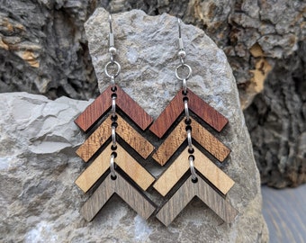 Spectrum Arrow Wood Earrings