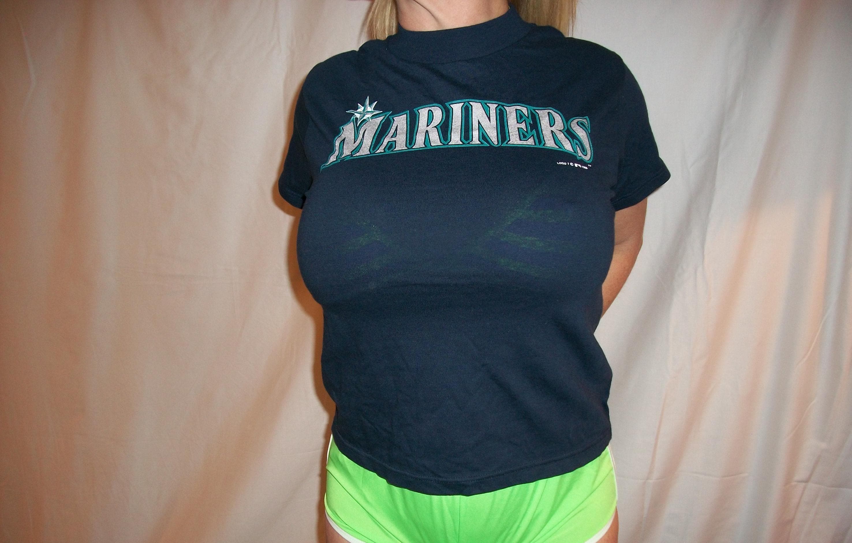 MLB Seattle Mariners 90s 大きめサイズ 古着ゲームシャツ 古着 90s USA製 MLB Seattle Mariners マリナーズ メッシュ